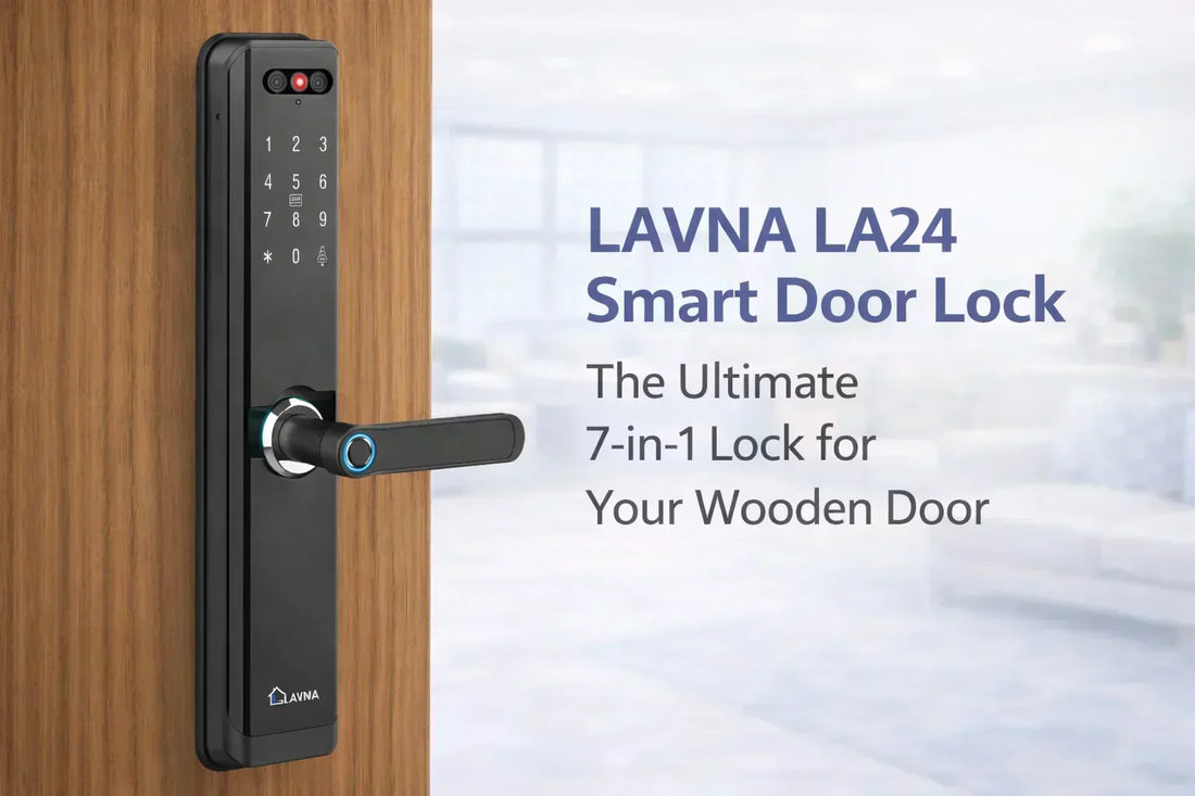 LAVNA LA24 Smart Door Lock – The Ultimate 7-in-1 Lock for Your Wooden Door