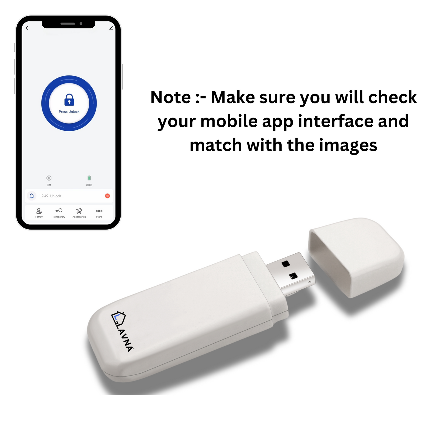 LAVNA Smart WiFi Gateway Unlock Your Door from Anywhere Anytime | Works with Existing LAVNA Digital Locks (White)