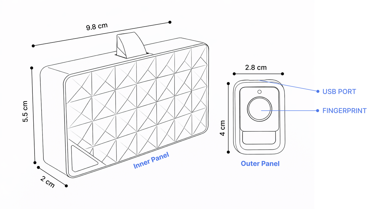 LS10 cabinet lock dimensions