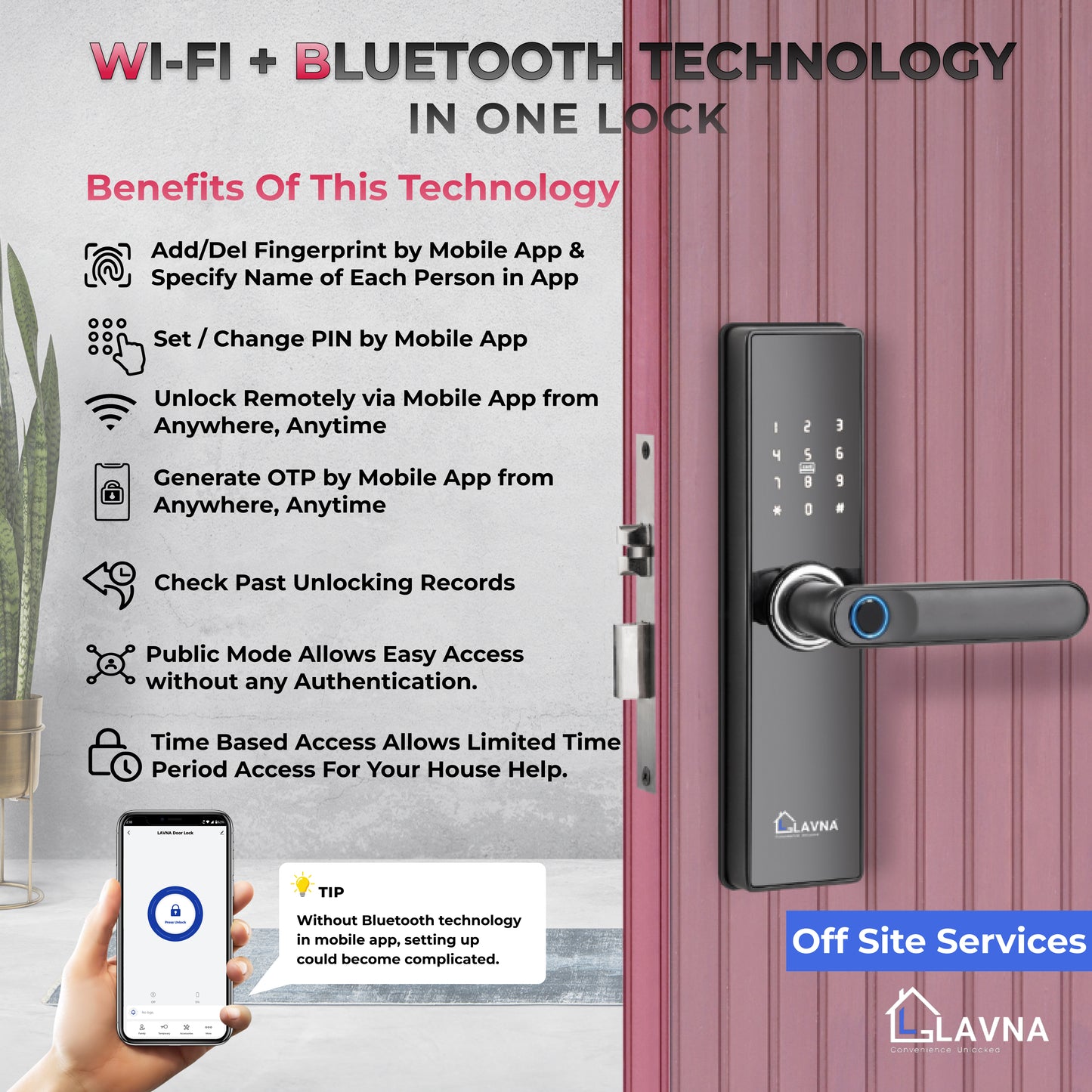 LAVNA LA16 Fingerprint Door Lock