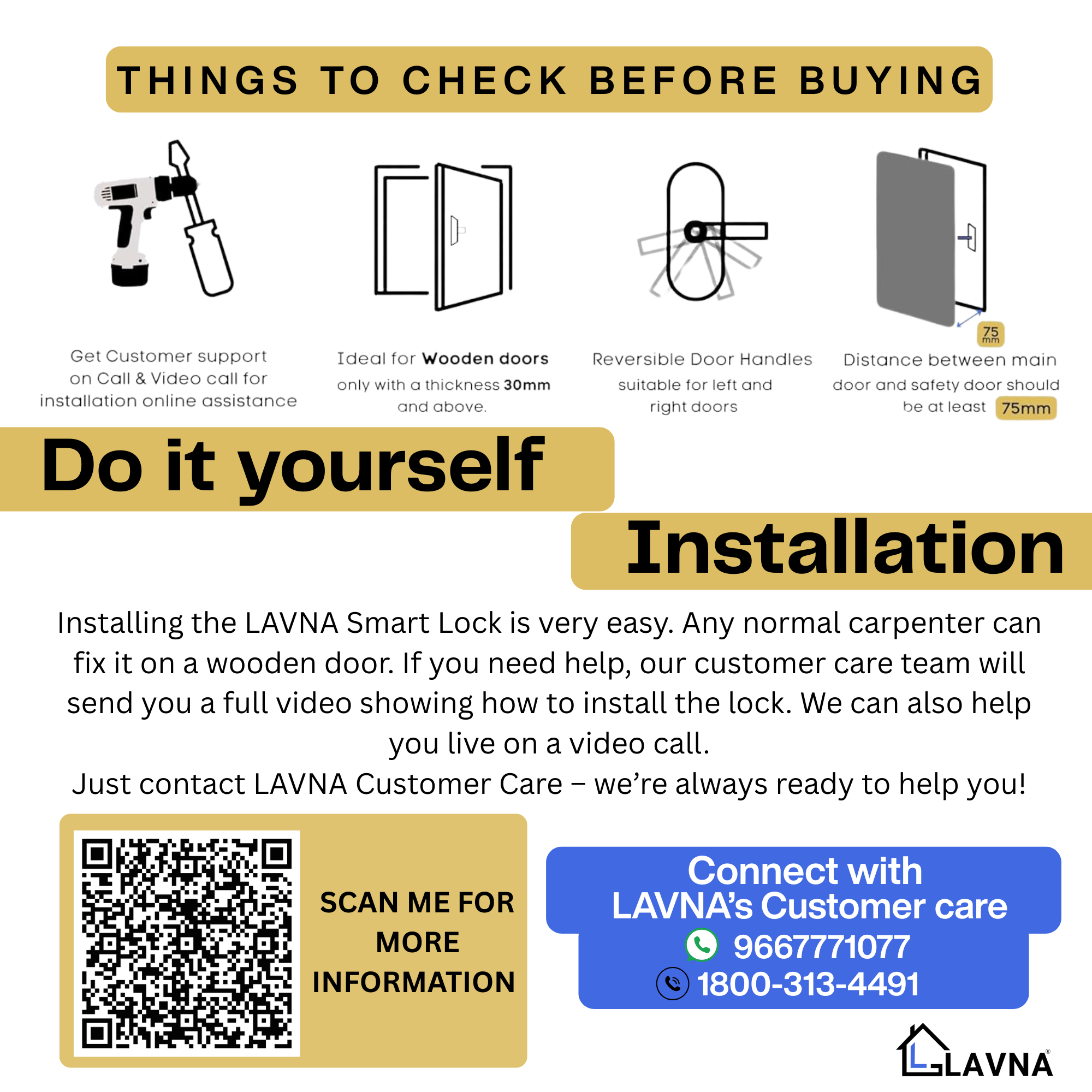 DIY installation of Lavna LA16 smart door lock