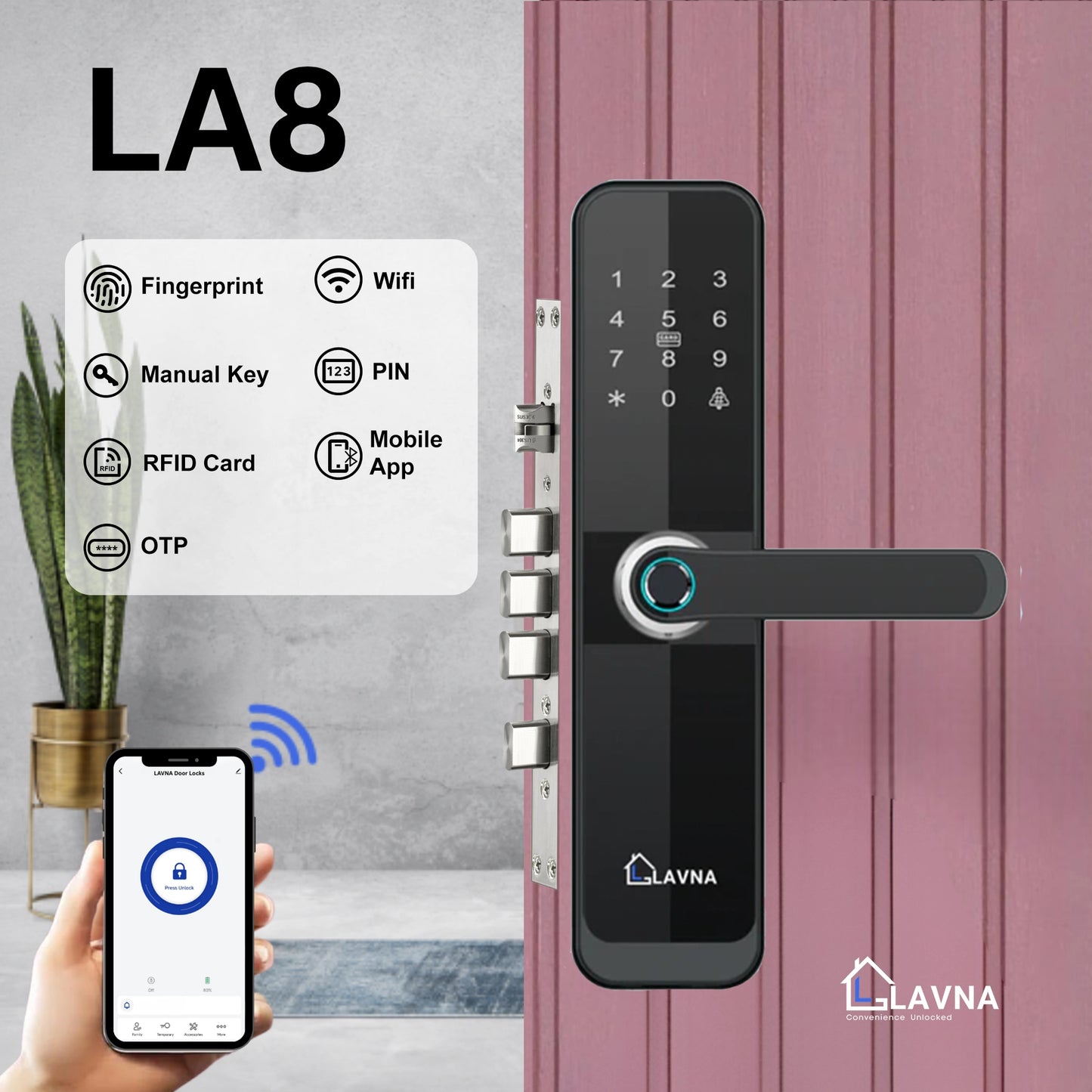 LAVNA Digital LA8 Smart Door Locks