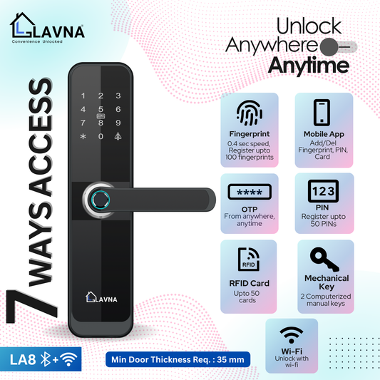 LAVNA smart lock 7 way access