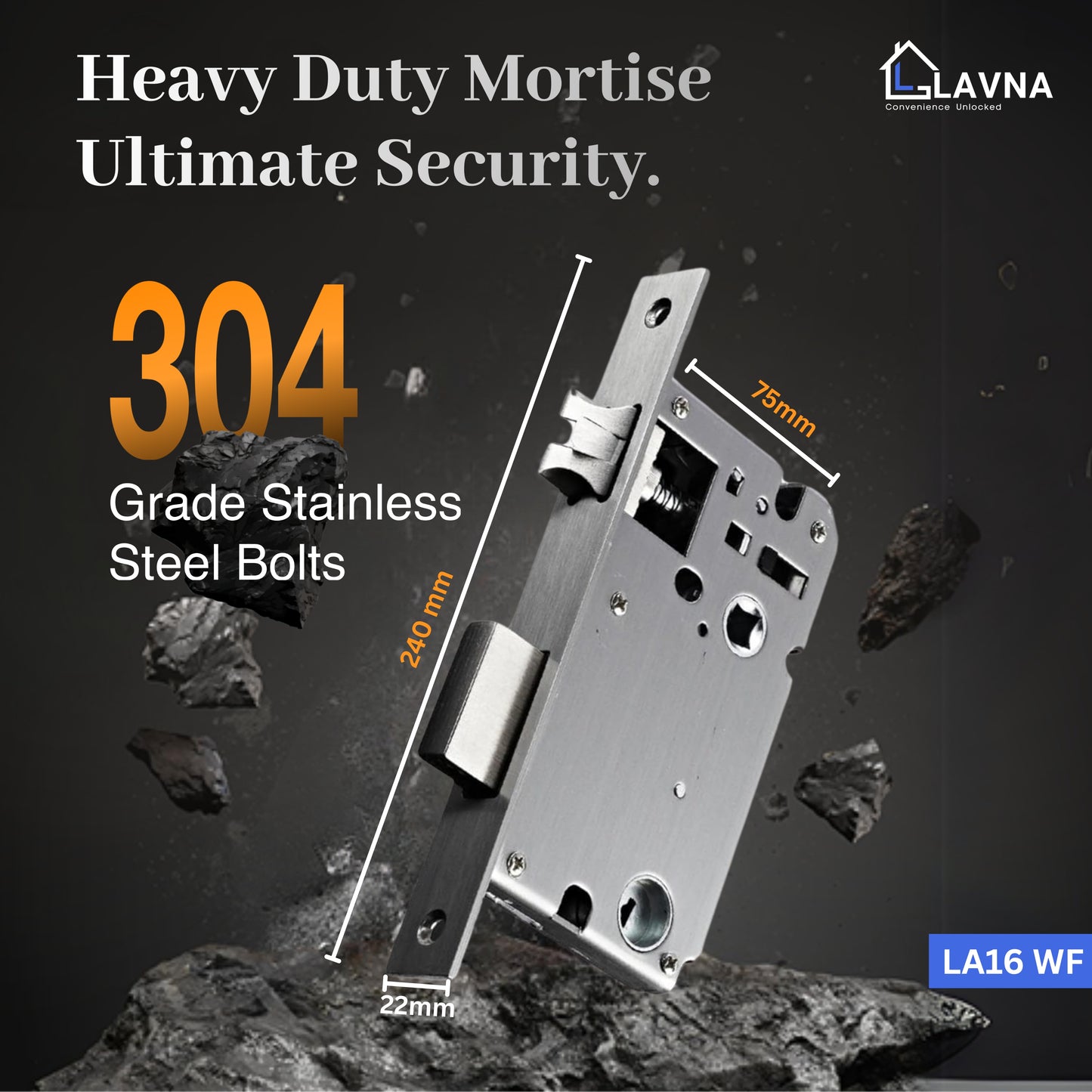 LAVNA LA16 Fingerprint Door Lock with Wi-fi Mobile App, Fingerprint, OTP, PIN, RFID Card & Manual Key 7 way Access for Wooden Doors