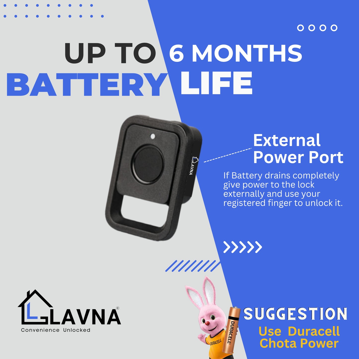 LAVNA LS11 Smart Fingerprint Cabinet, Drawer, Waredrobes Door Lock with Fingerprint Access, Fully Secured Lock (Black)