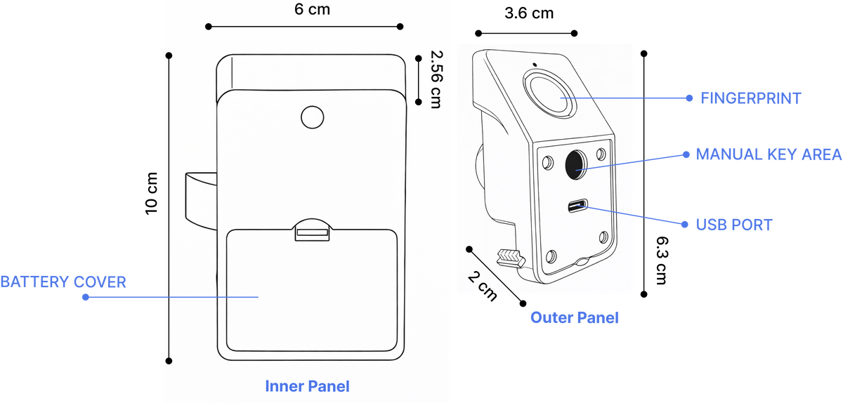 LS10 cabinet lock dimensions