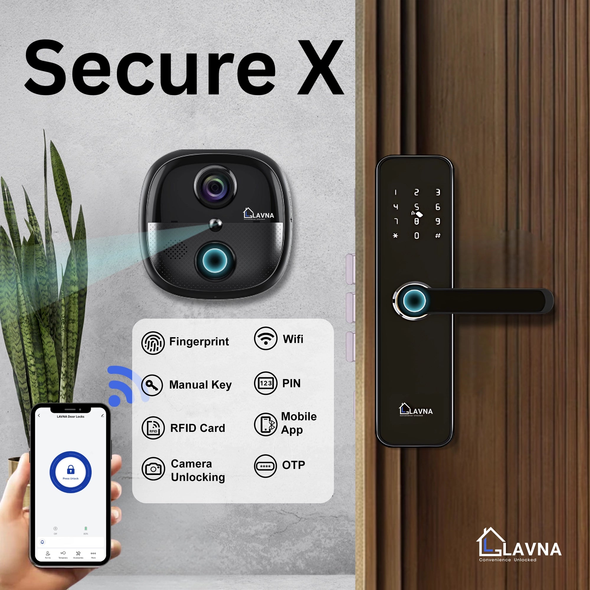 LAVNA Secure X |  Smart Door bell and Lock