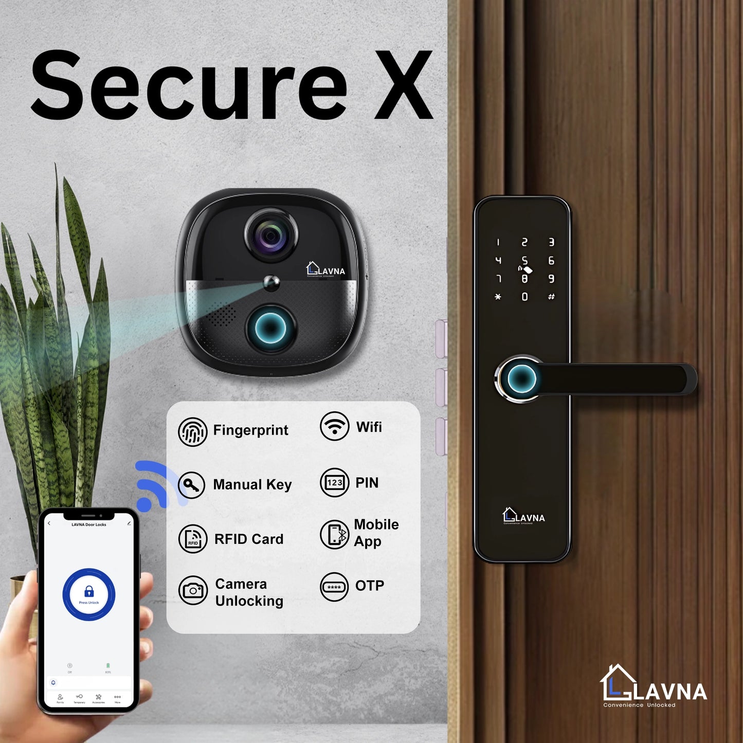 LAVNA Secure X |  Smart Door bell and Lock