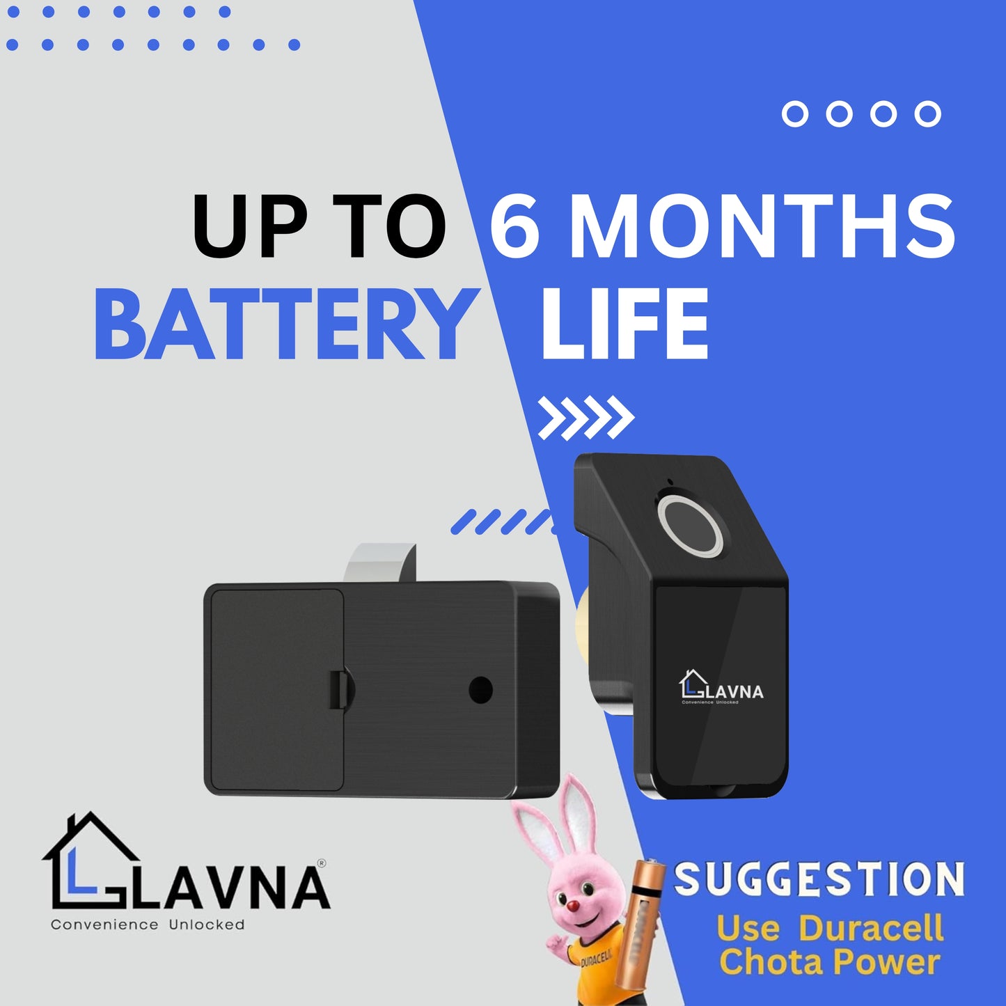 LAVNA Digital Cabinet Lock | 3 Way Access | Fingerprint, Mobile App, Key Access Suitable for Drawer, cabinets, wardrobe | Fully Metal Built up Lock (Black)