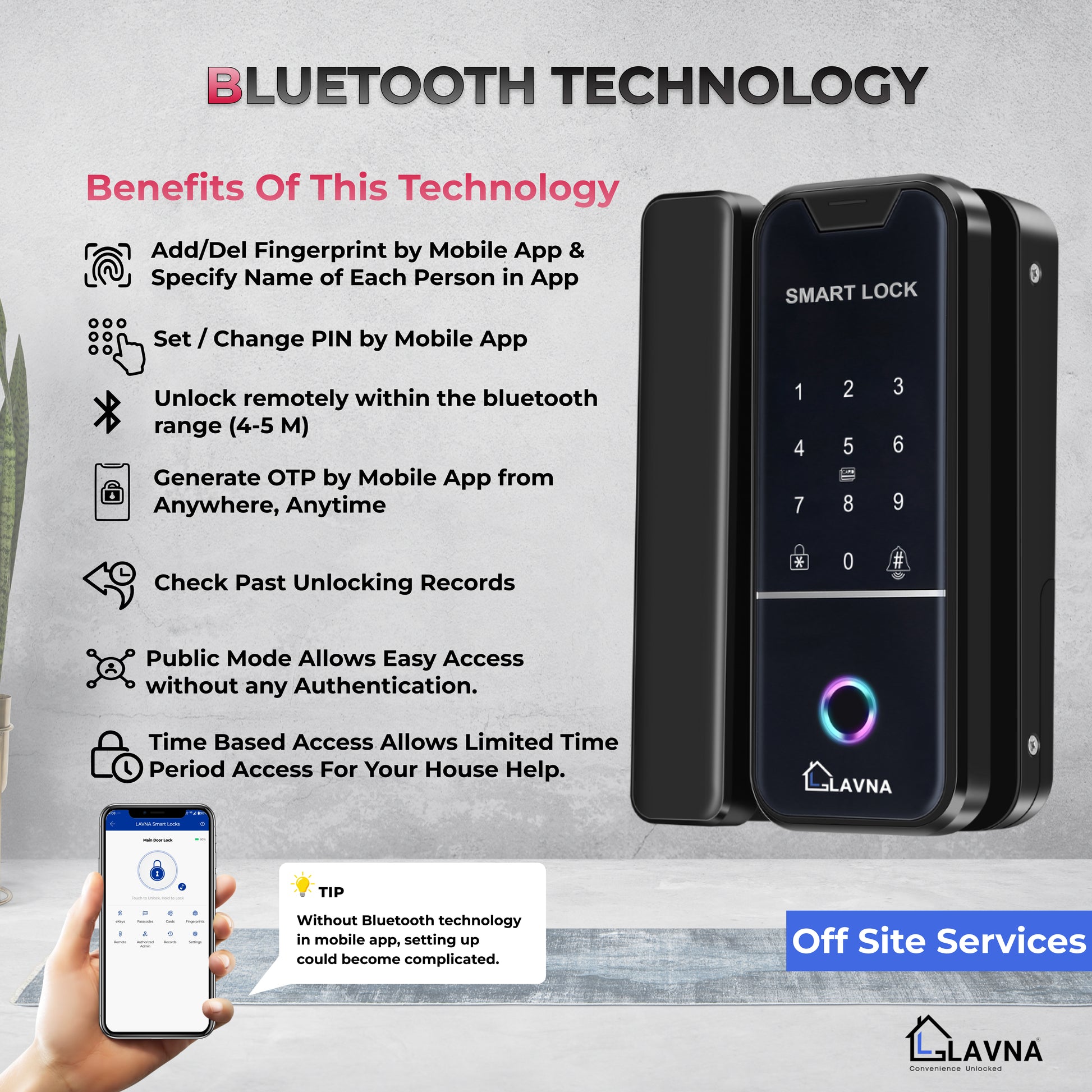 fingerprint lock for glass door