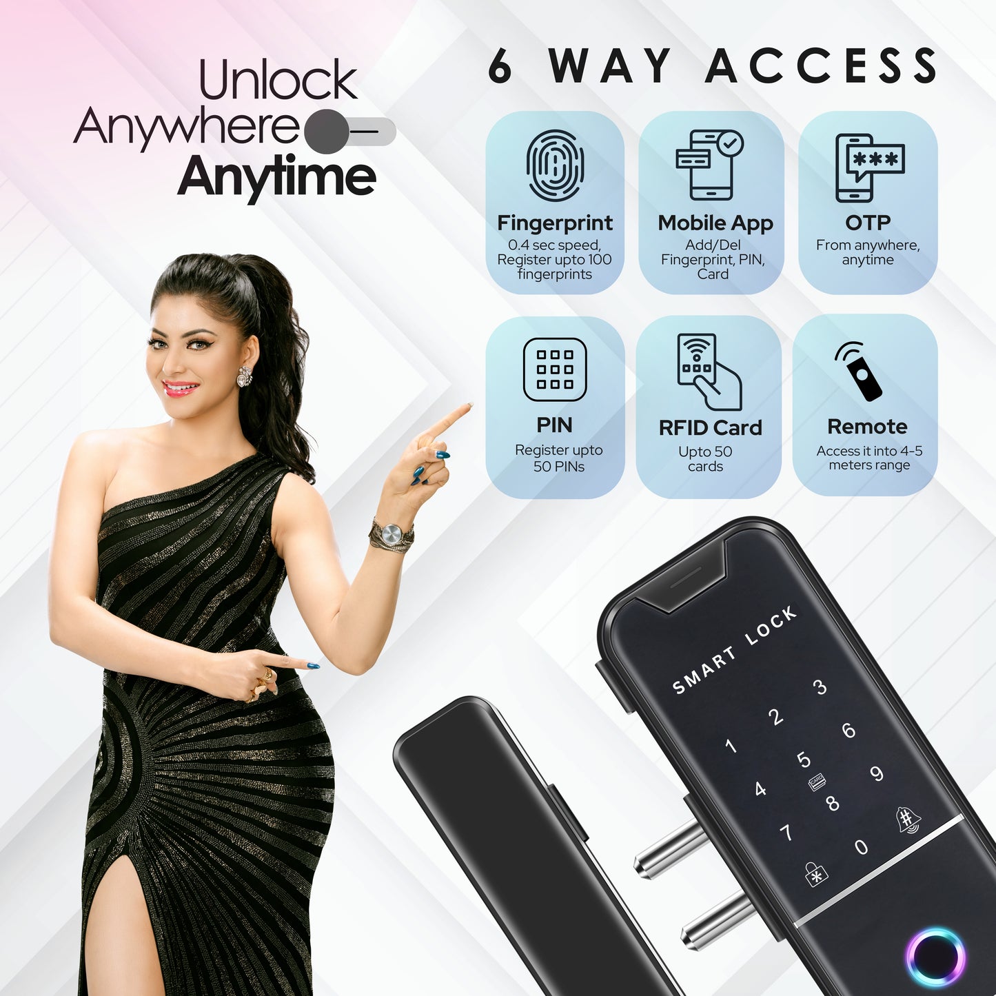 glass door remote lock​