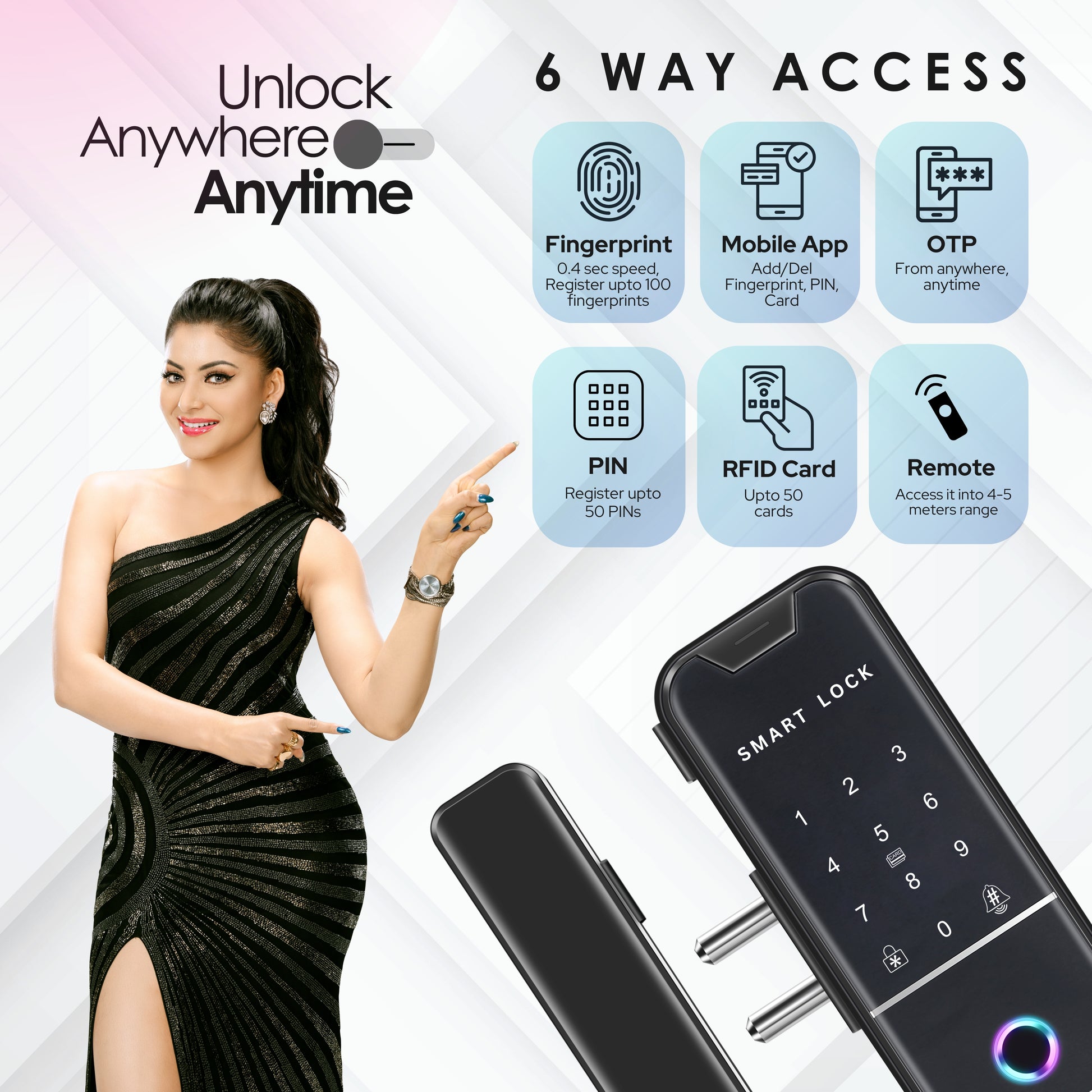 glass door remote lock​