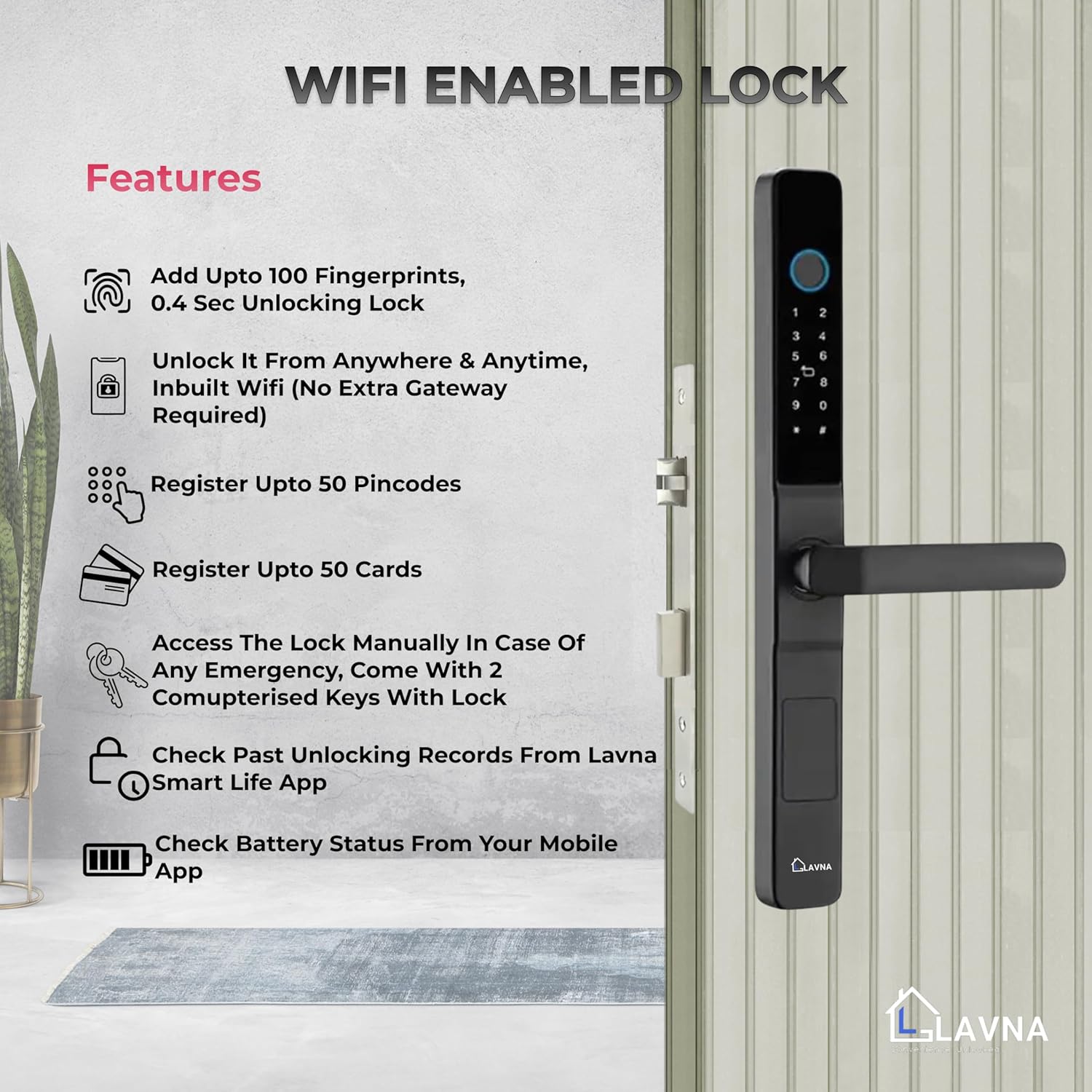 smart door lock wifi